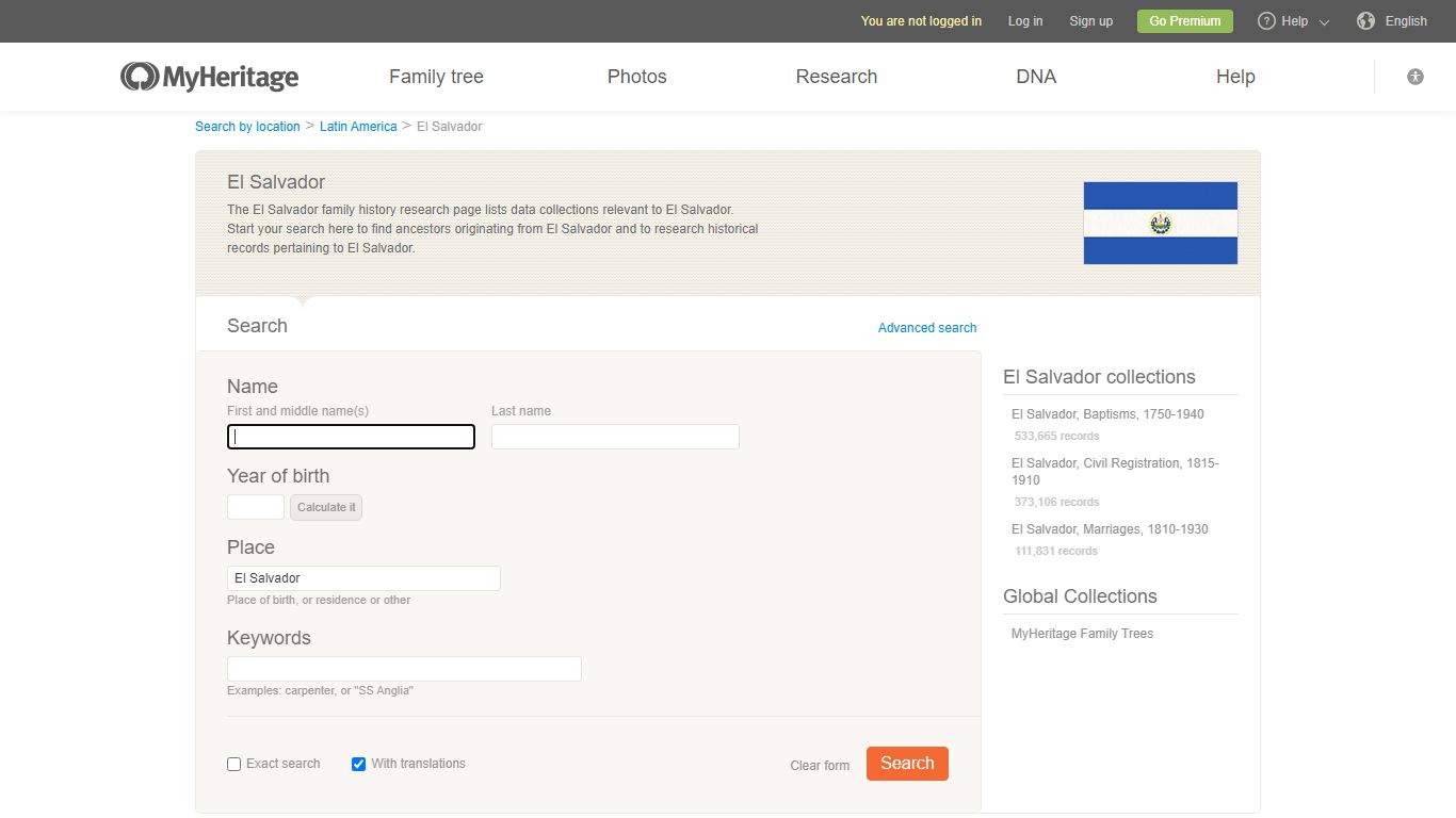 El Salvador - Genealogy, Vital Records - MyHeritage